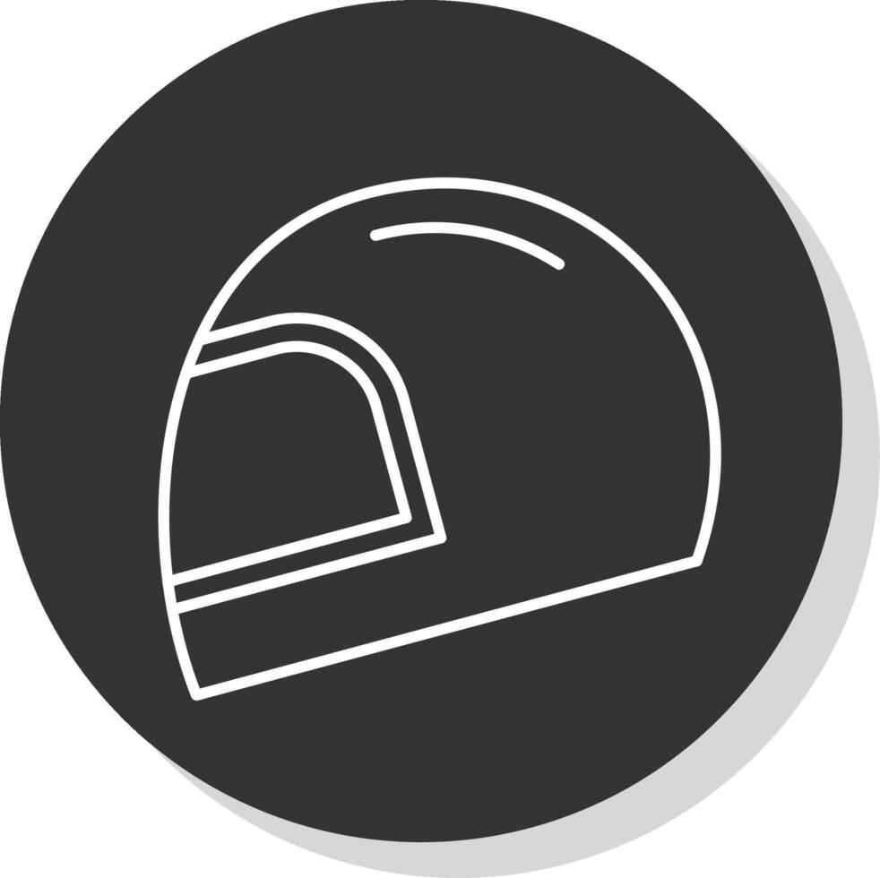 casco línea gris circulo icono vector