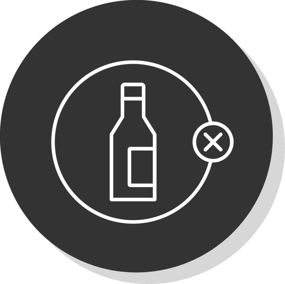 No Alcohol Line Grey Circle Icon vector