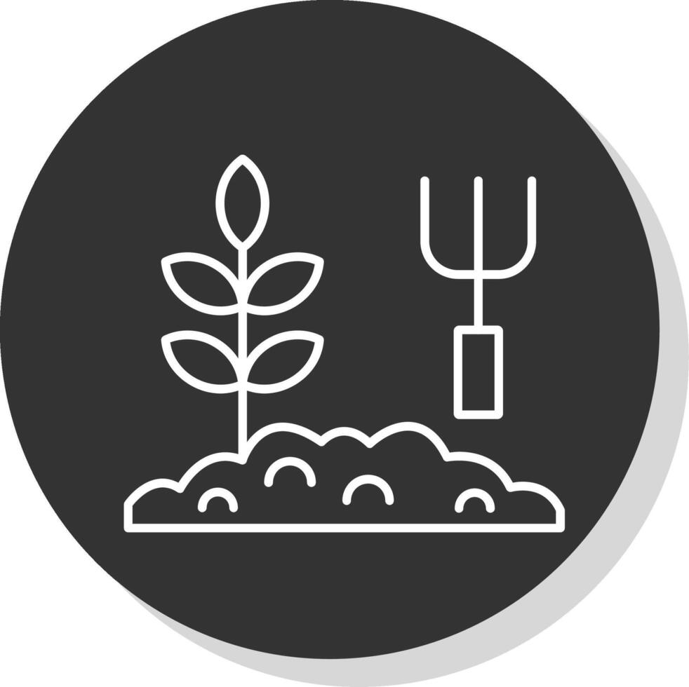 Garden Line Grey Circle Icon vector