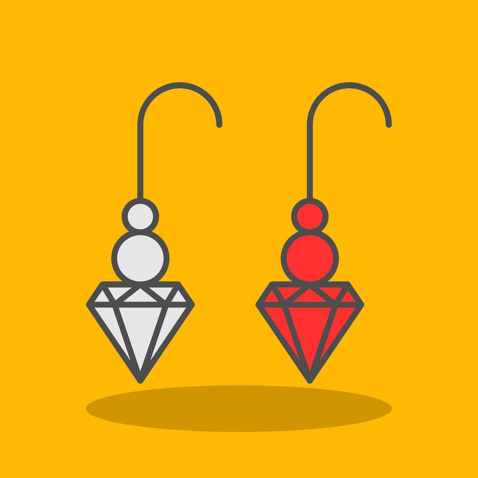 Round Earrings Filled Shadow Icon vector