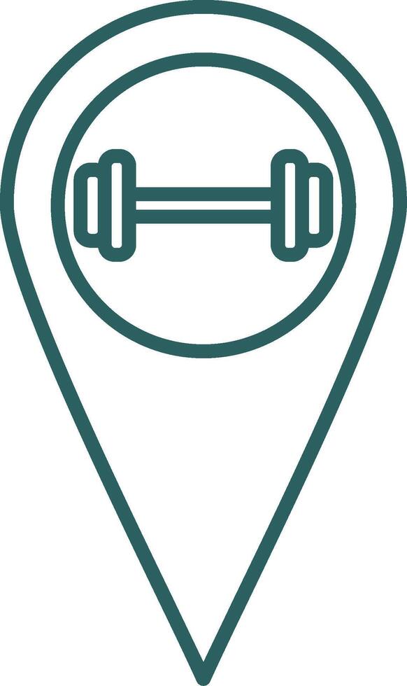 Gym Location Line Gradient Round Corner Icon vector