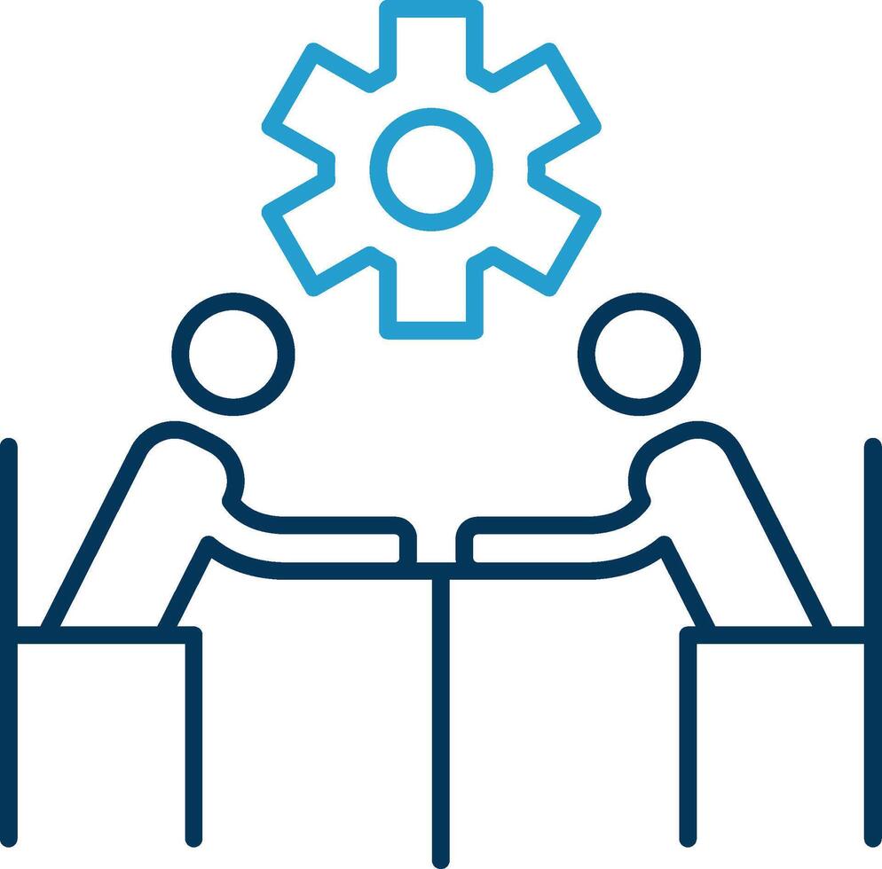 Business People Line Blue Two Color Icon vector