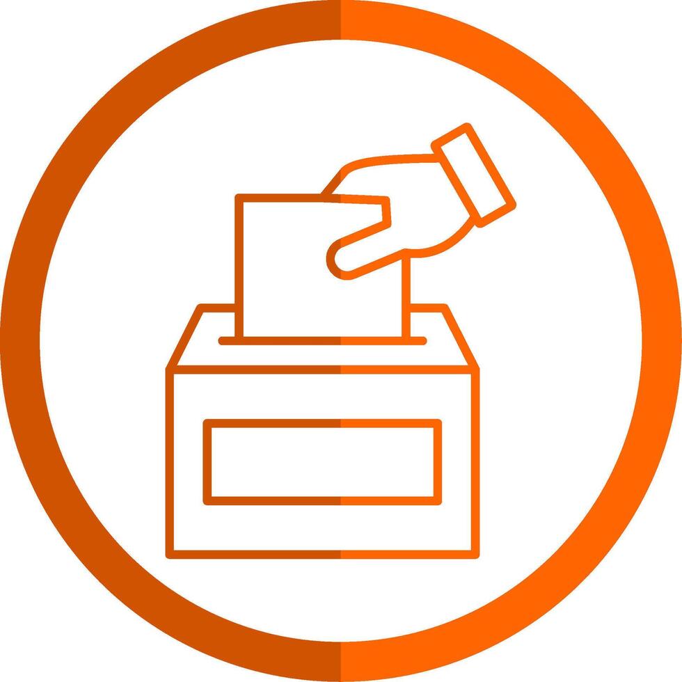 Voting Line Orange Circle Icon vector