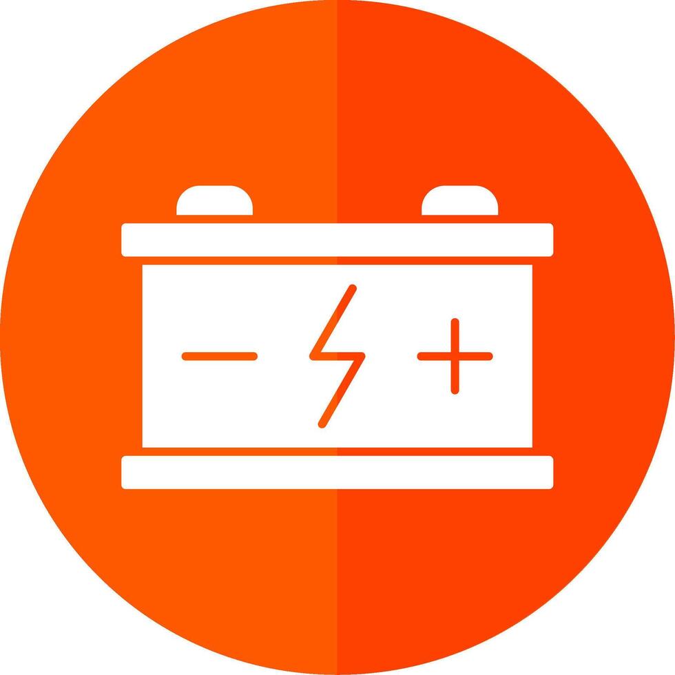Battery Glyph Red Circle Icon vector