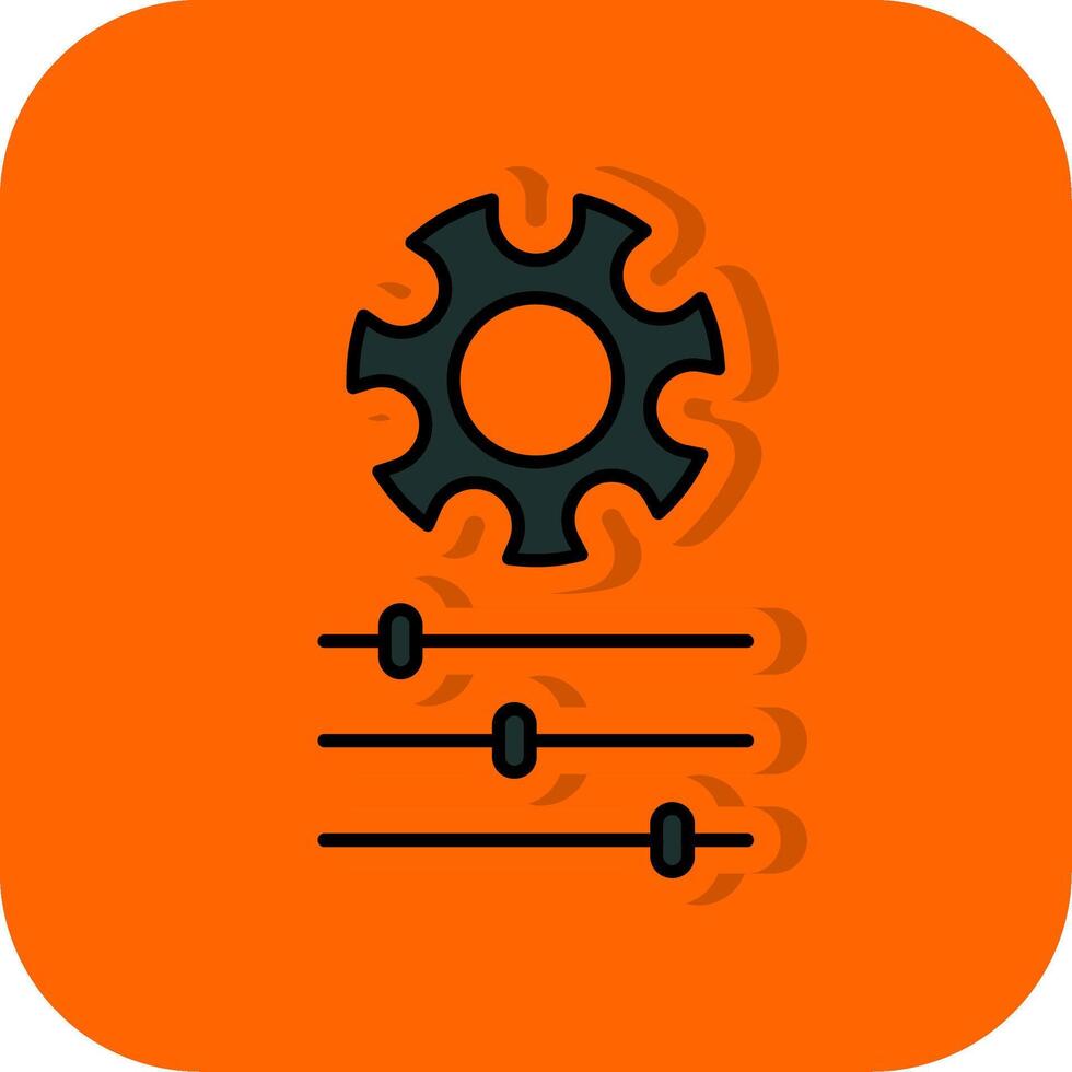 Gear Filled Orange background Icon vector