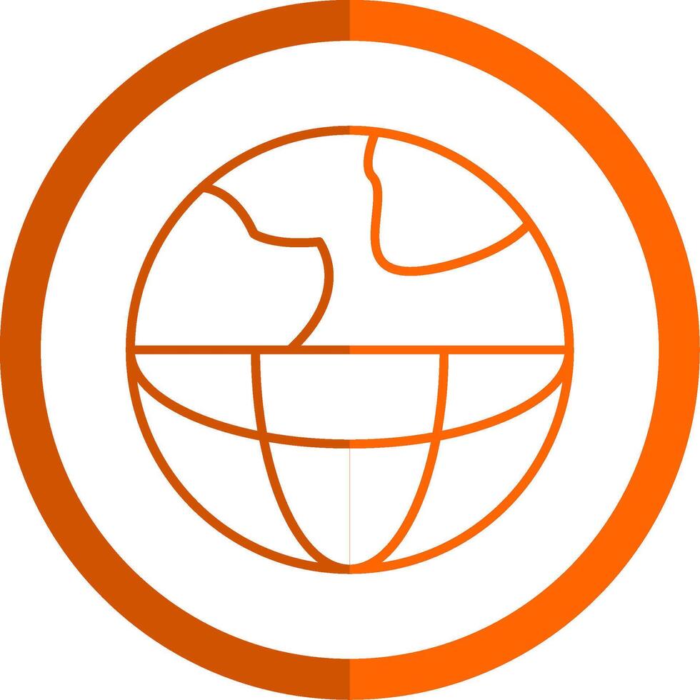 geofísica línea naranja circulo icono vector