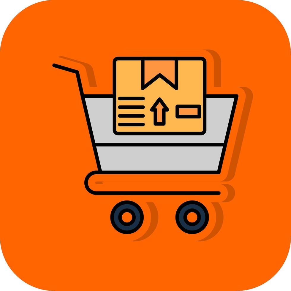 Shopping Cart Filled Orange background Icon vector