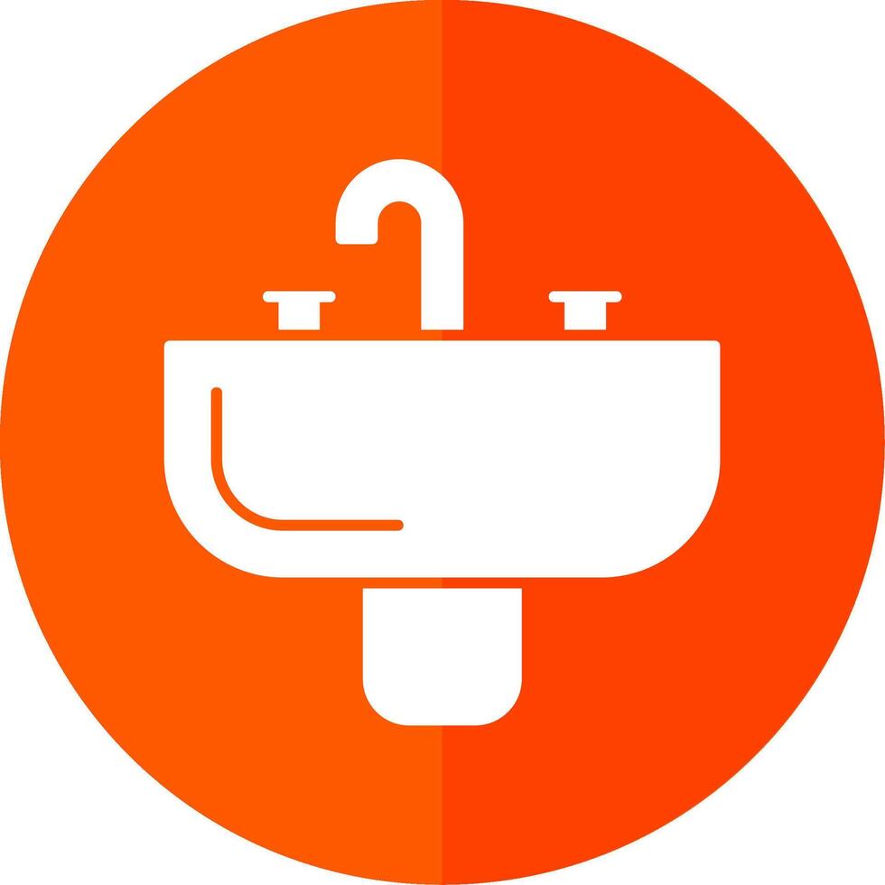 Sink Glyph Red Circle Icon vector