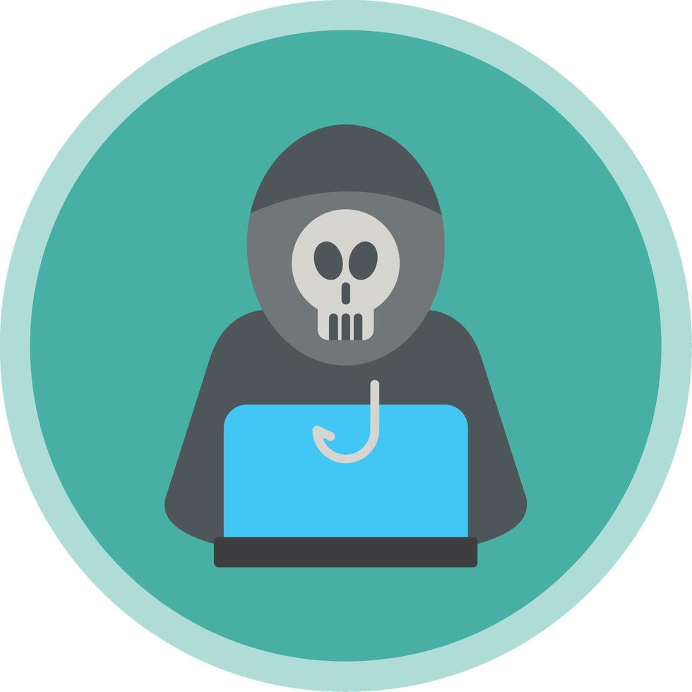 Data Phishing Flat Multi Circle Icon vector