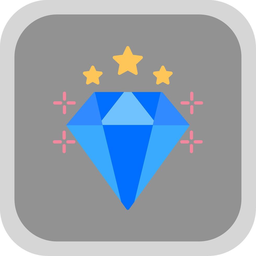 Diamond Flat Round Corner Icon vector