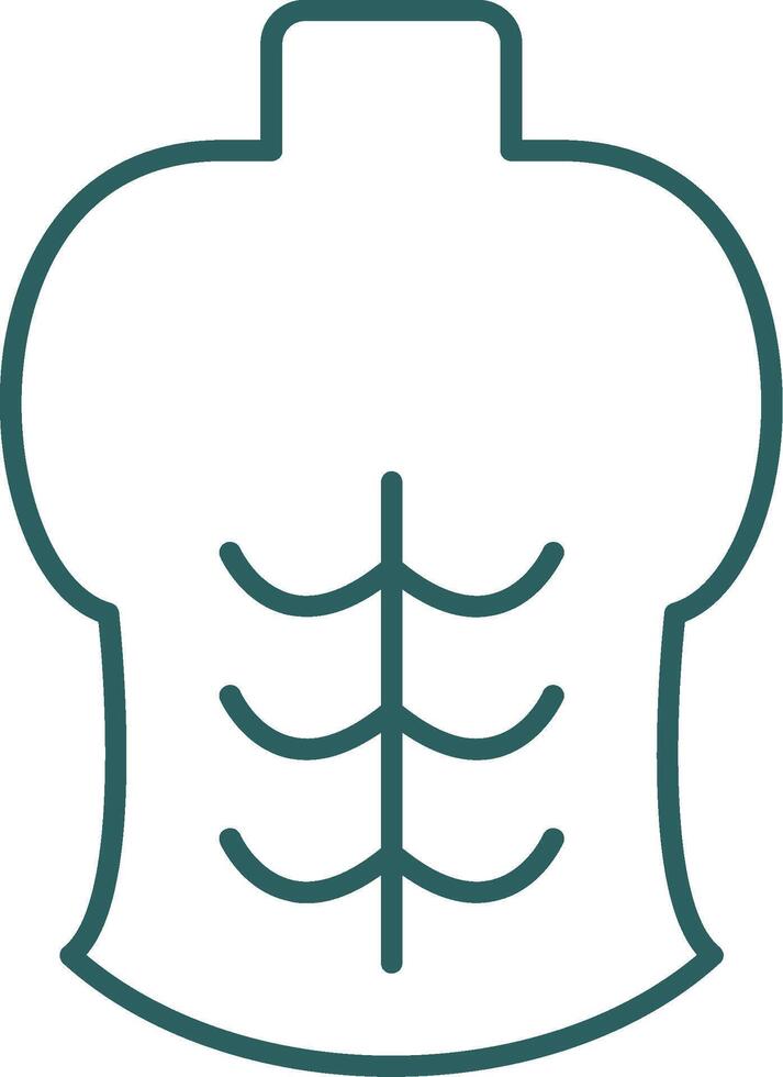 abdominales línea degradado redondo esquina icono vector