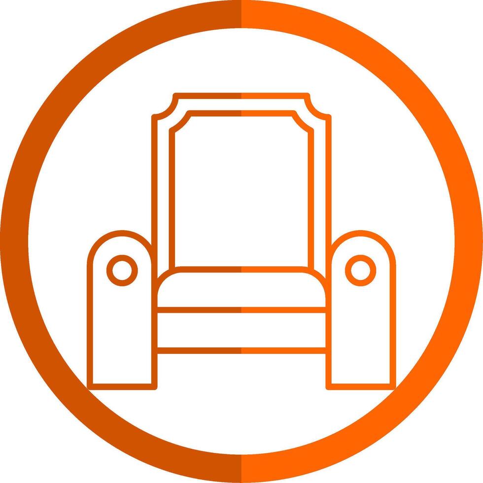 Throne Line Orange Circle Icon vector