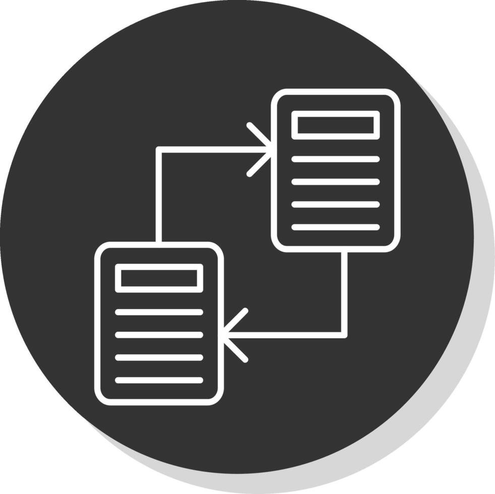 File Sharing Line Grey Circle Icon vector