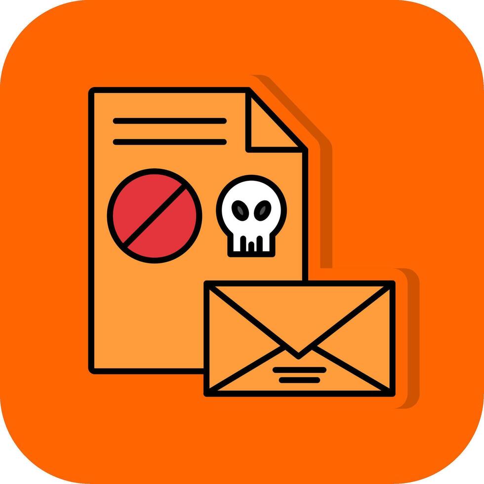 Spam Filled Orange background Icon vector