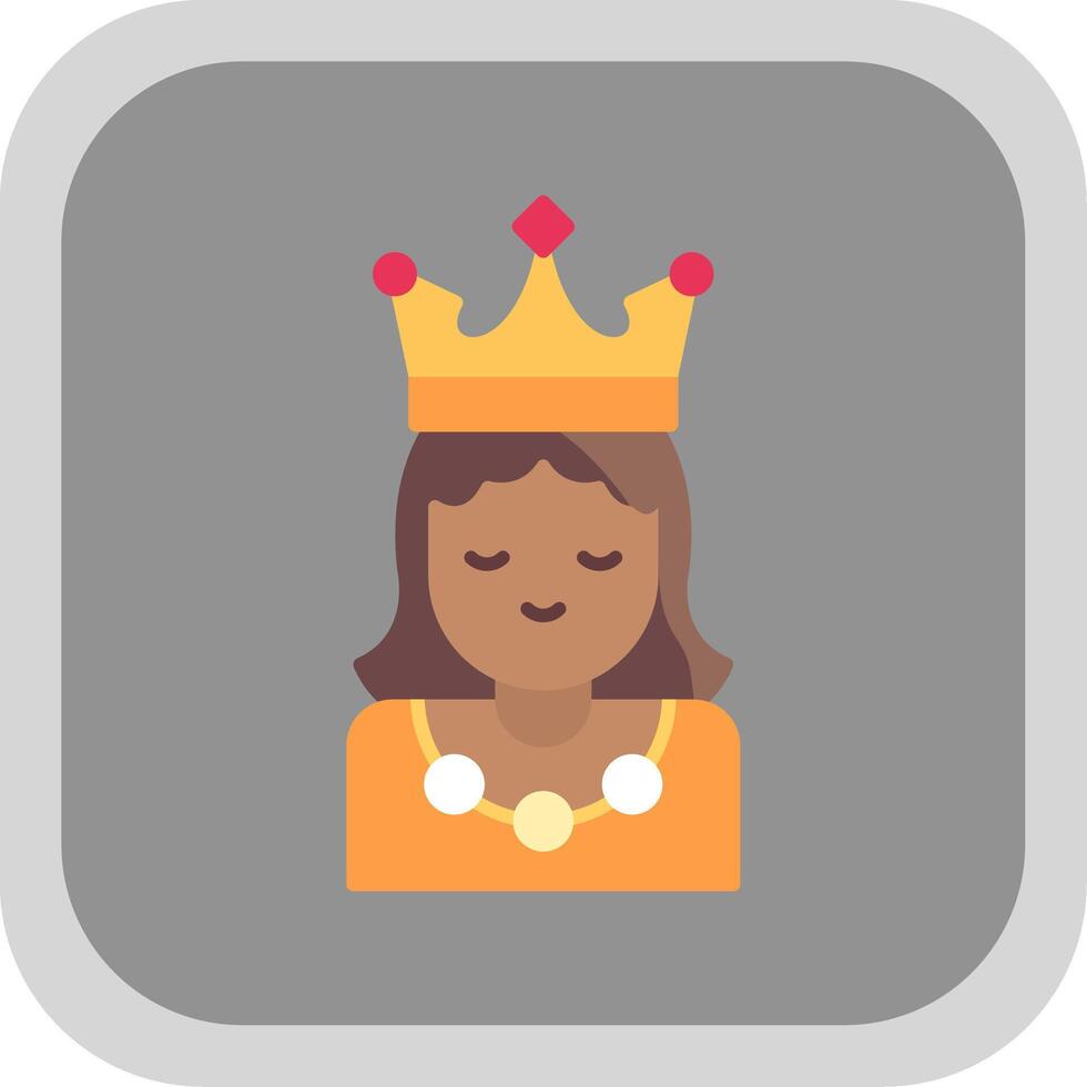 Princess Flat Round Corner Icon vector