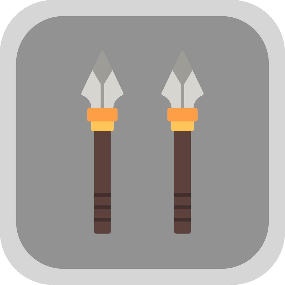 Spear Flat Round Corner Icon vector