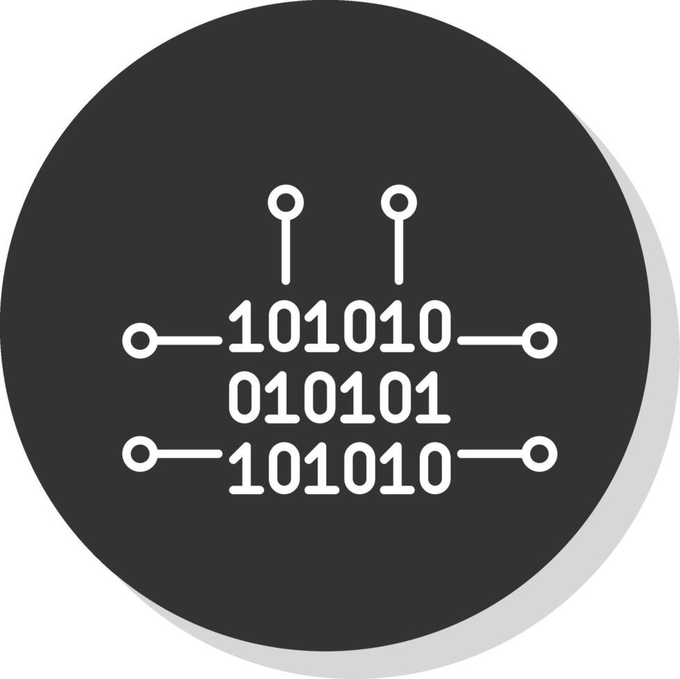 Binary Code Line Grey Circle Icon vector