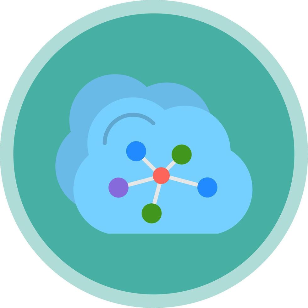Cloud Flat Multi Circle Icon vector