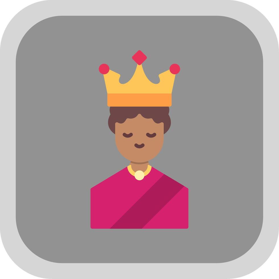 Queen Flat Round Corner Icon vector