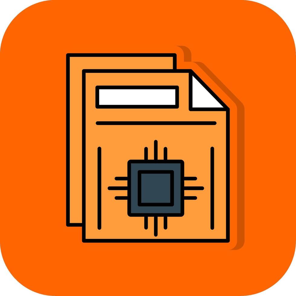 Document Filled Orange background Icon vector