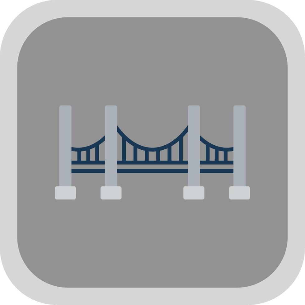 Bridge Flat Round Corner Icon vector