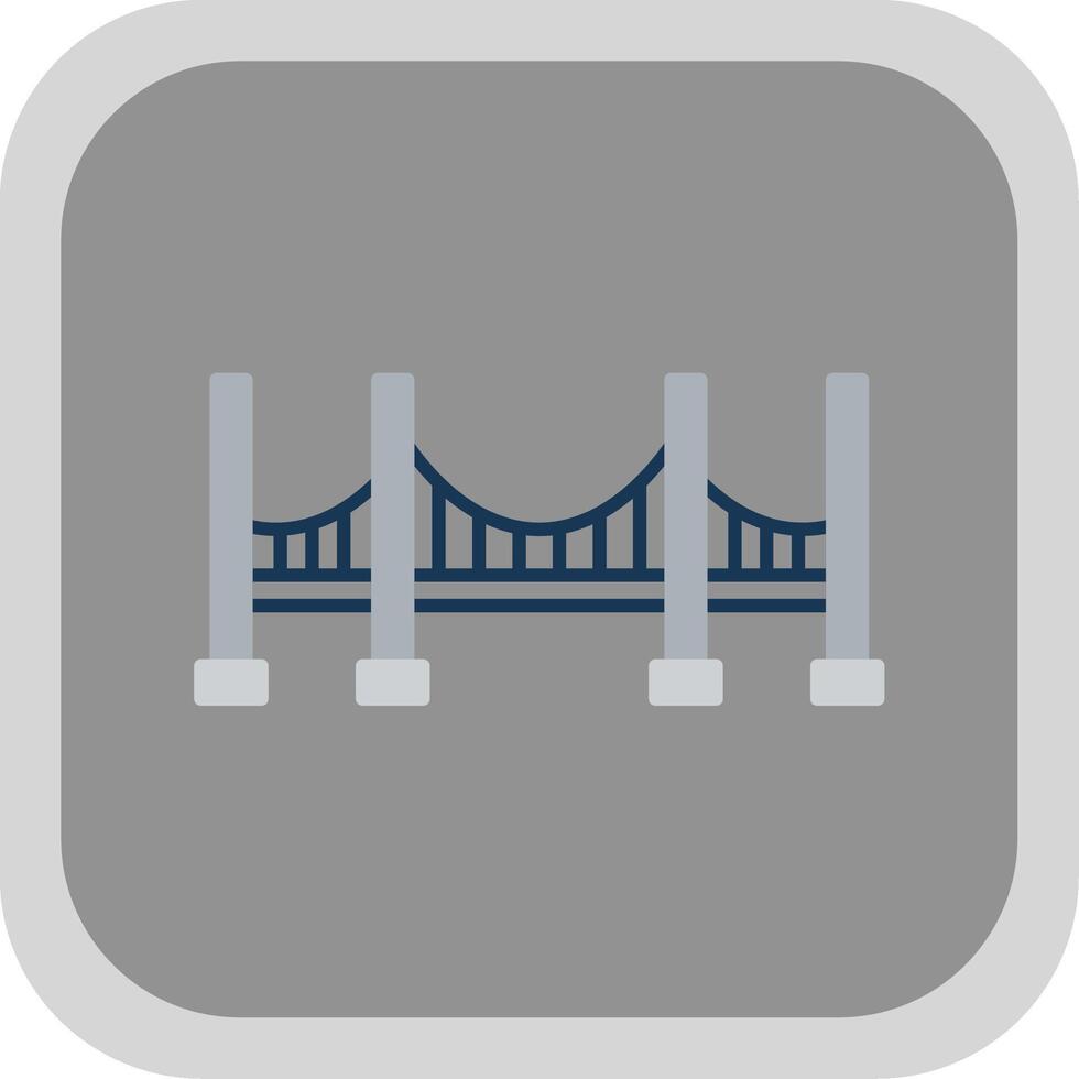 Bridge Flat Round Corner Icon vector