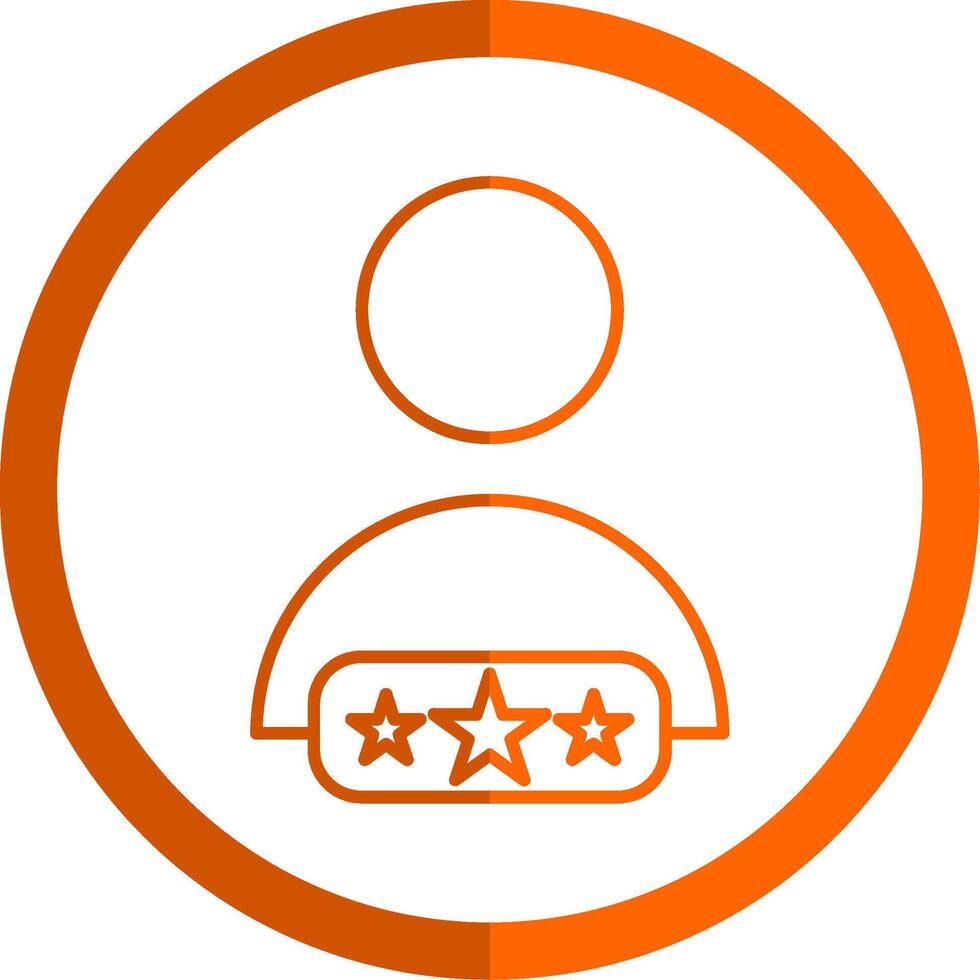 Customer Review Line Orange Circle Icon vector