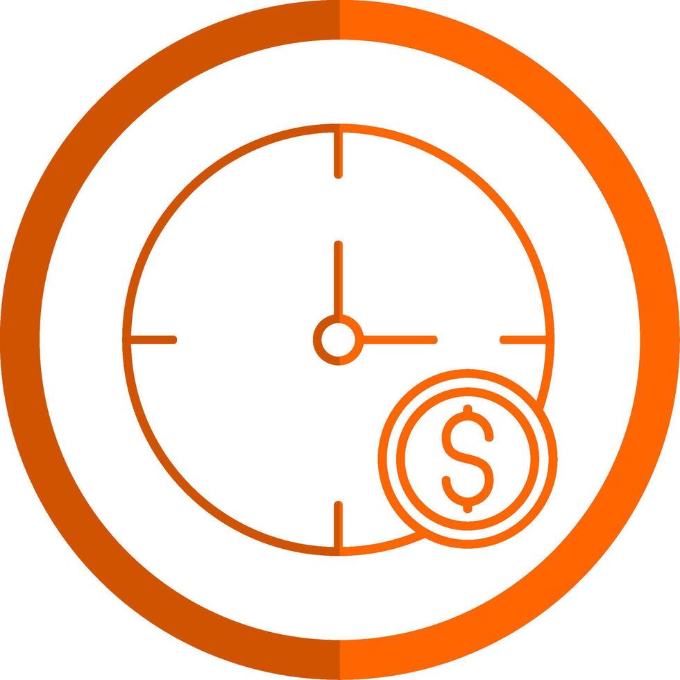 Time Is Money Line Orange Circle Icon vector