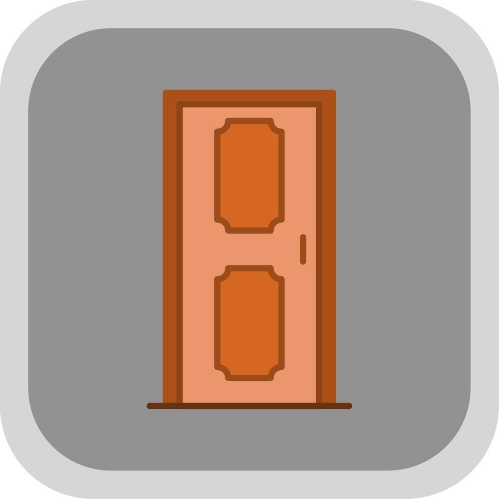 puerta plano redondo esquina icono vector