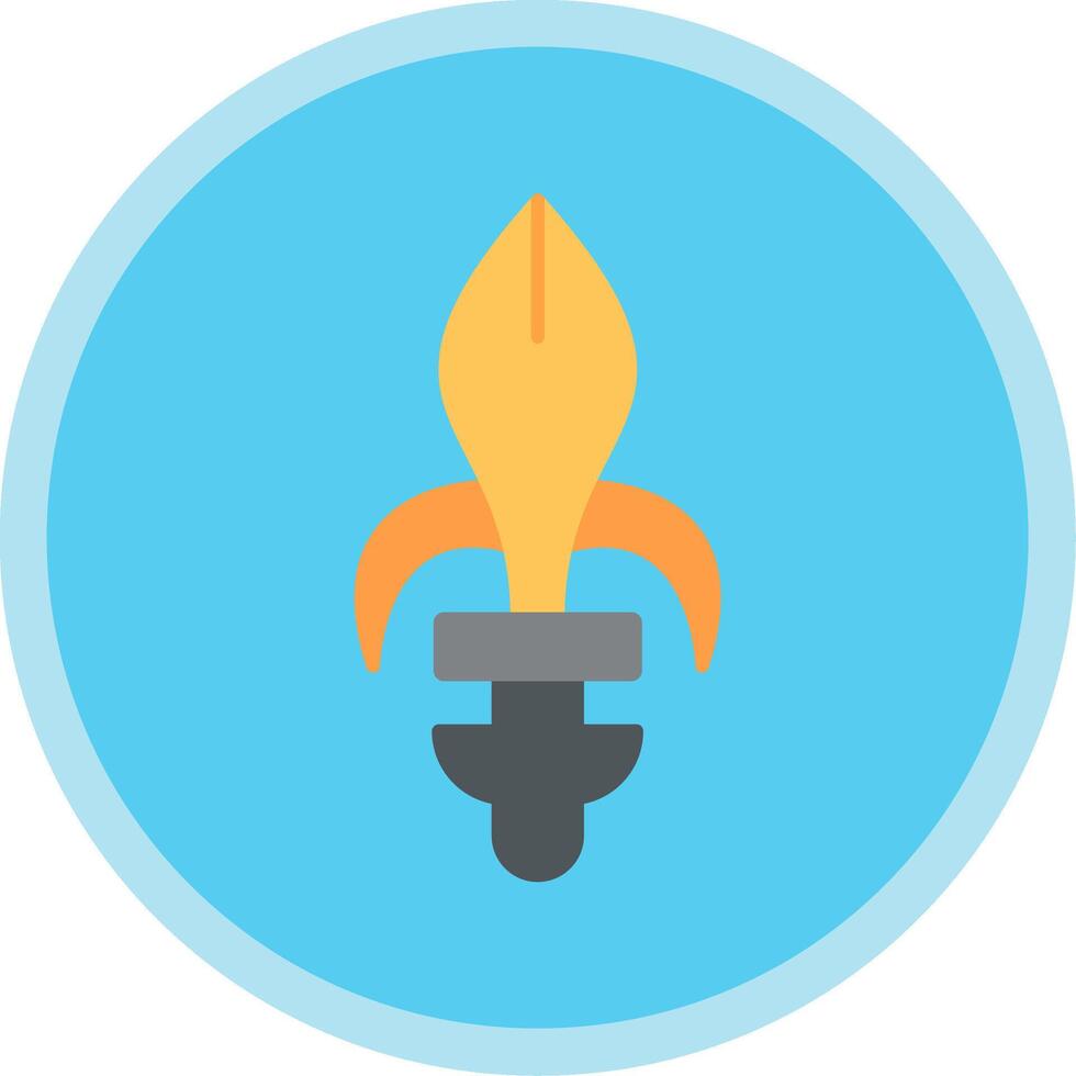 Fleur de lis Flat Multi Circle Icon vector