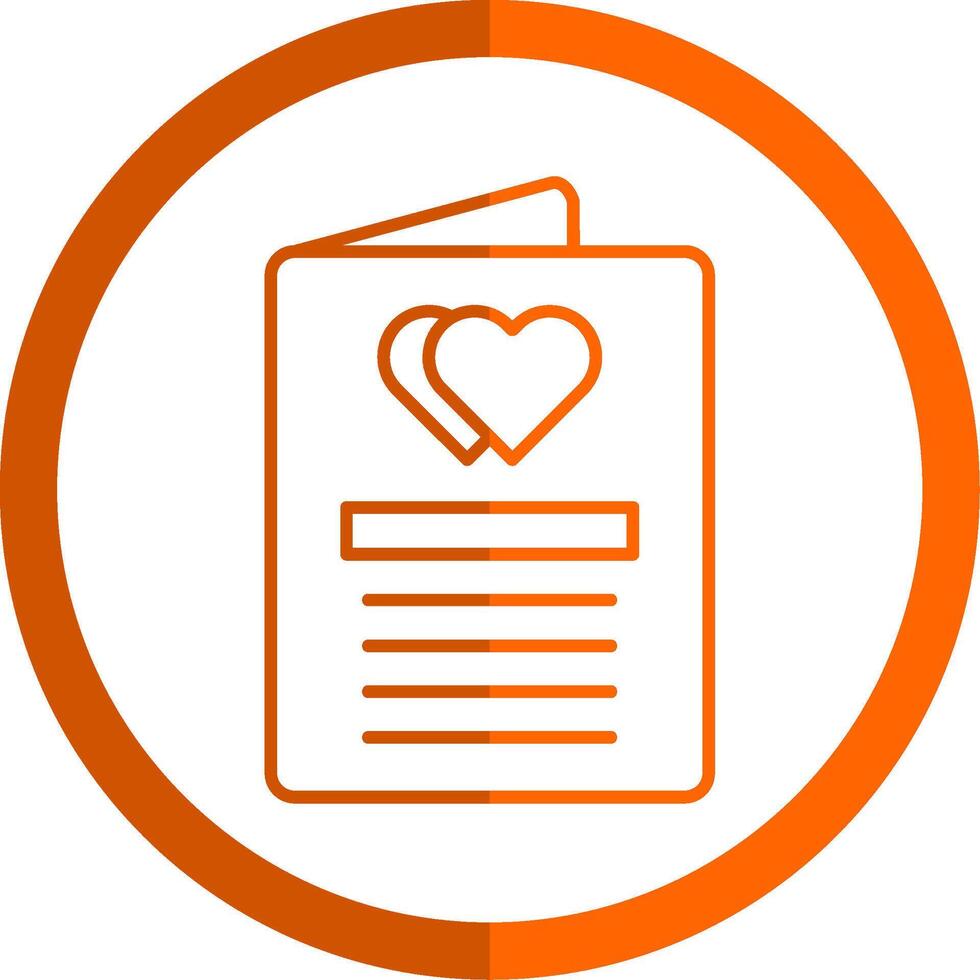 Wedding Invitation Line Orange Circle Icon vector