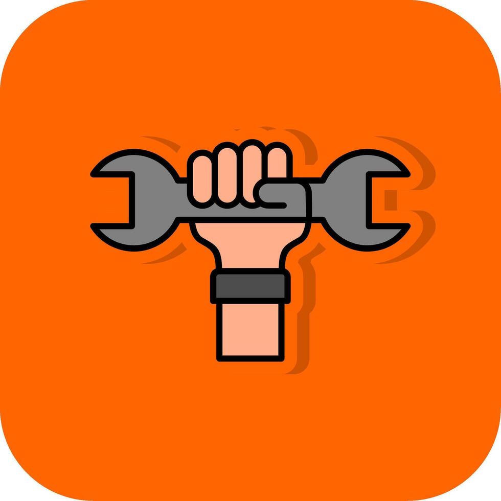 Labour Day Filled Orange background Icon vector