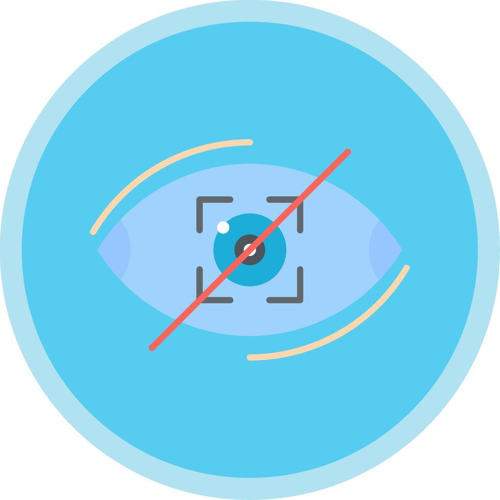 Visibility Off Flat Multi Circle Icon vector