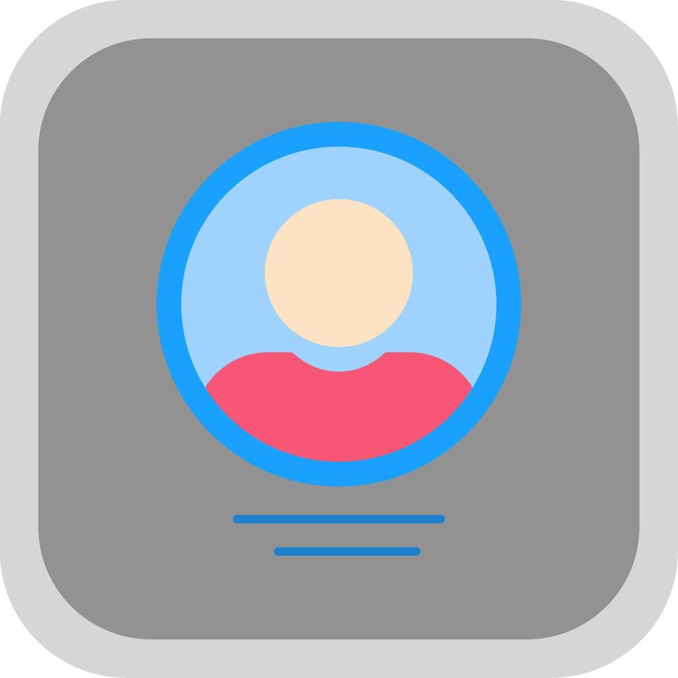 Profile Flat Round Corner Icon vector