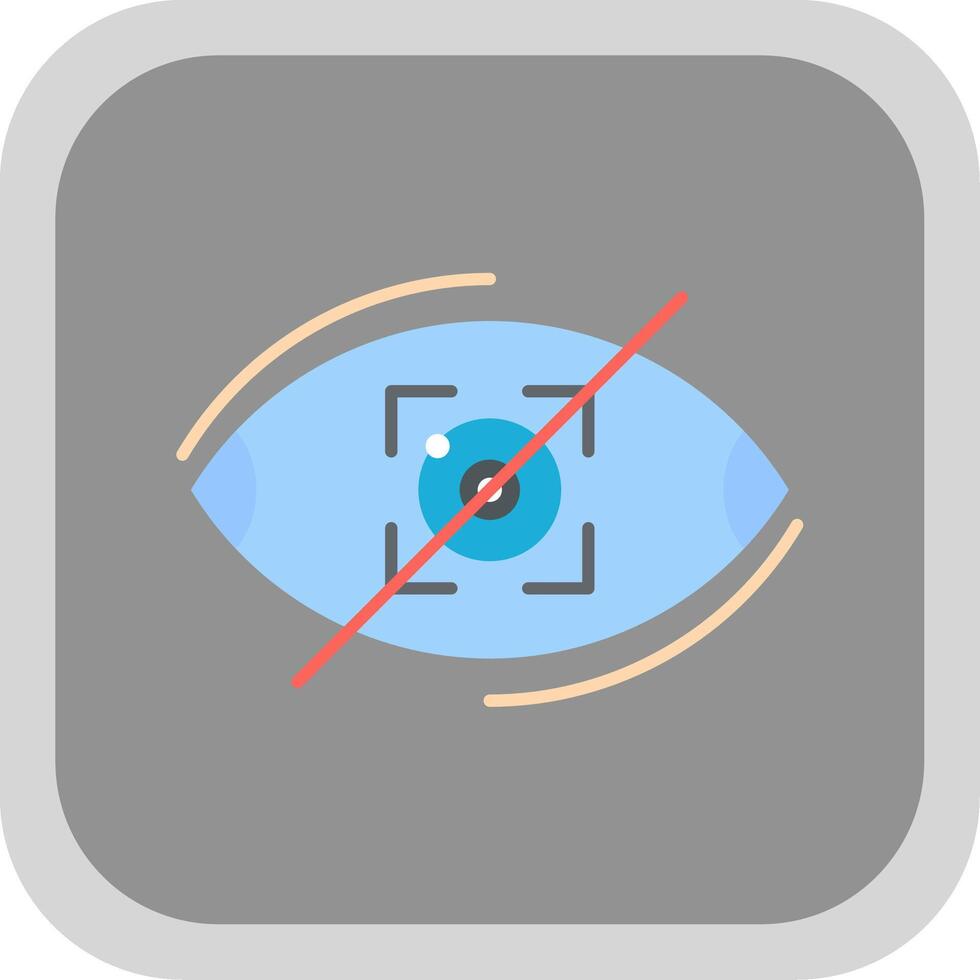 Visibility Off Flat Round Corner Icon vector