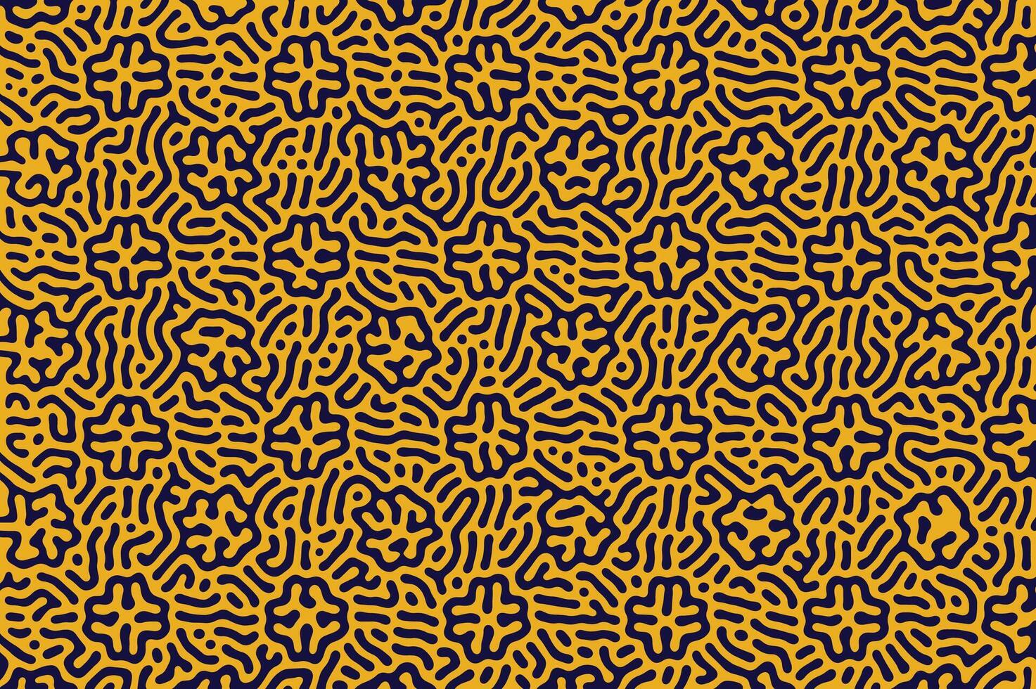 Yellow Black organic turing irregular lines background with unique pattern design vector