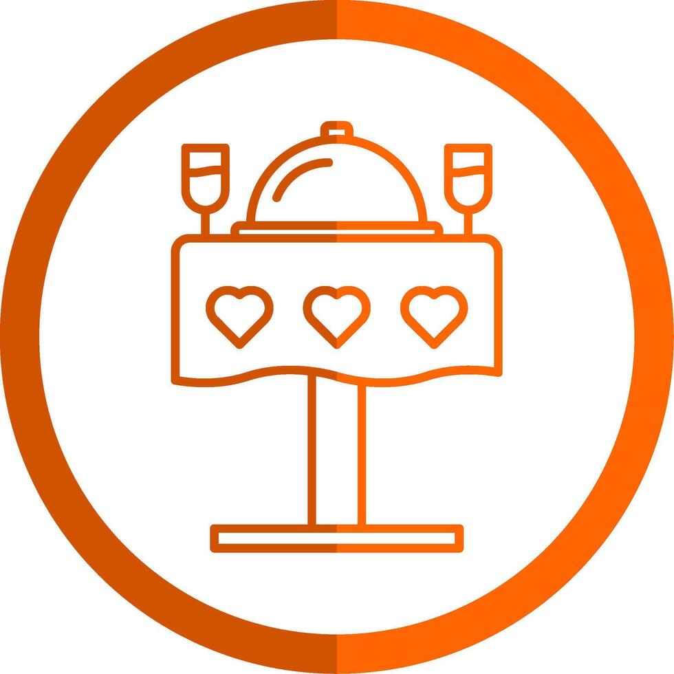 Wedding dinner Line Orange Circle Icon vector