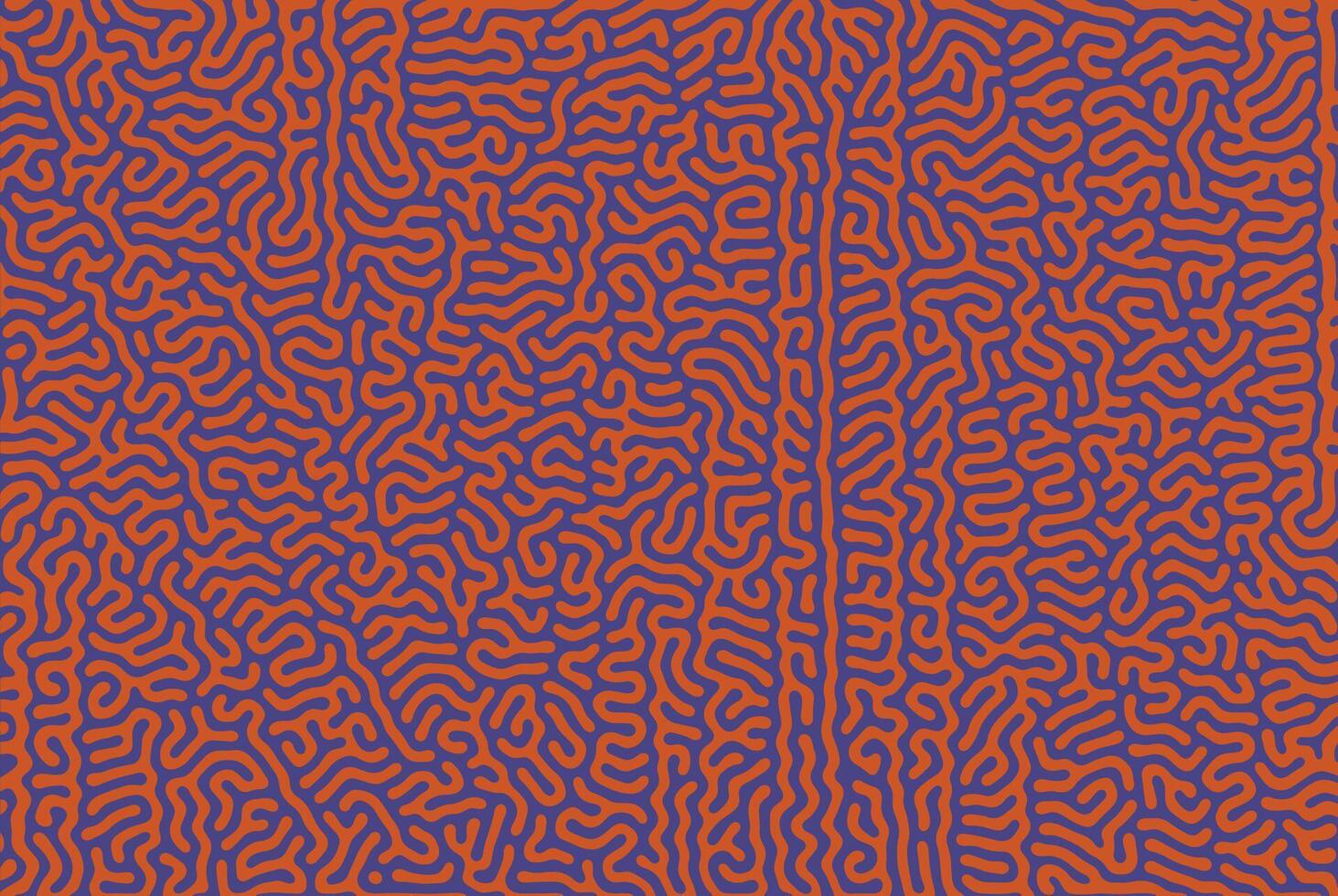 Blue and orange organic turing irregular lines background with unique pattern design vector