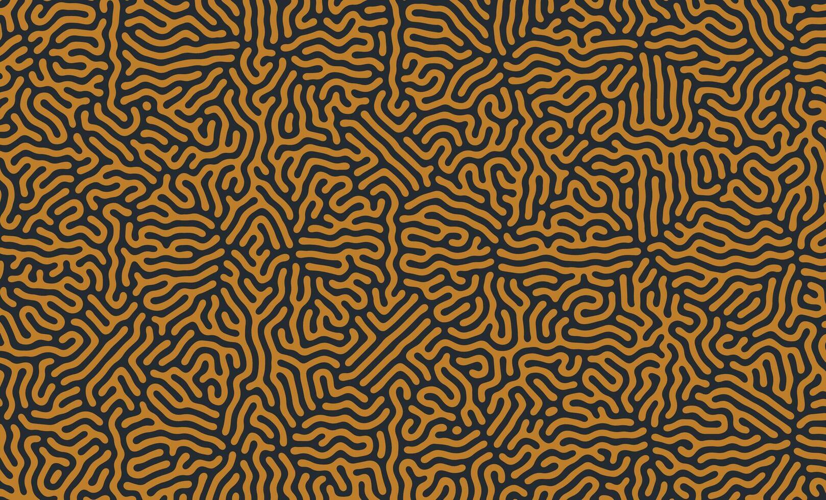 Black and Orange turing lines organic shape patterns background design vector