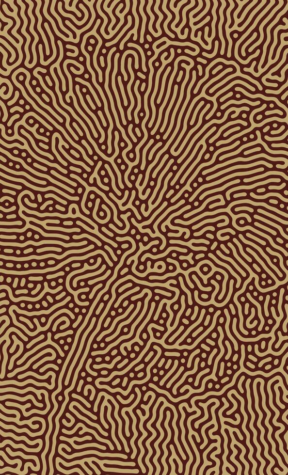 Orange Flower turing lines organic shape patterns background design vector