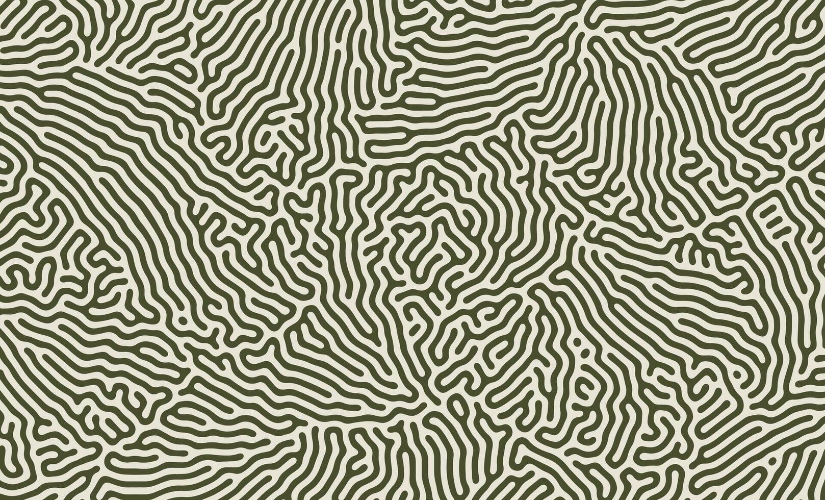 Monochrome green turing lines organic shape patterns background design vector