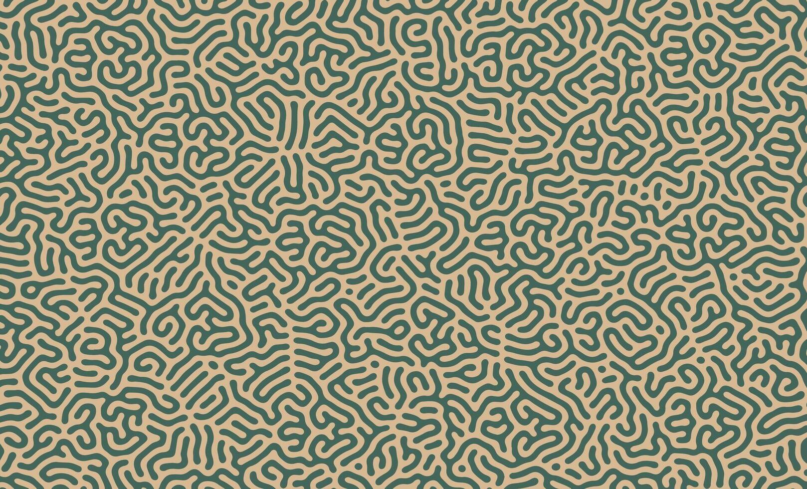 Green and brown irregular organic lines turing pattern background design vector