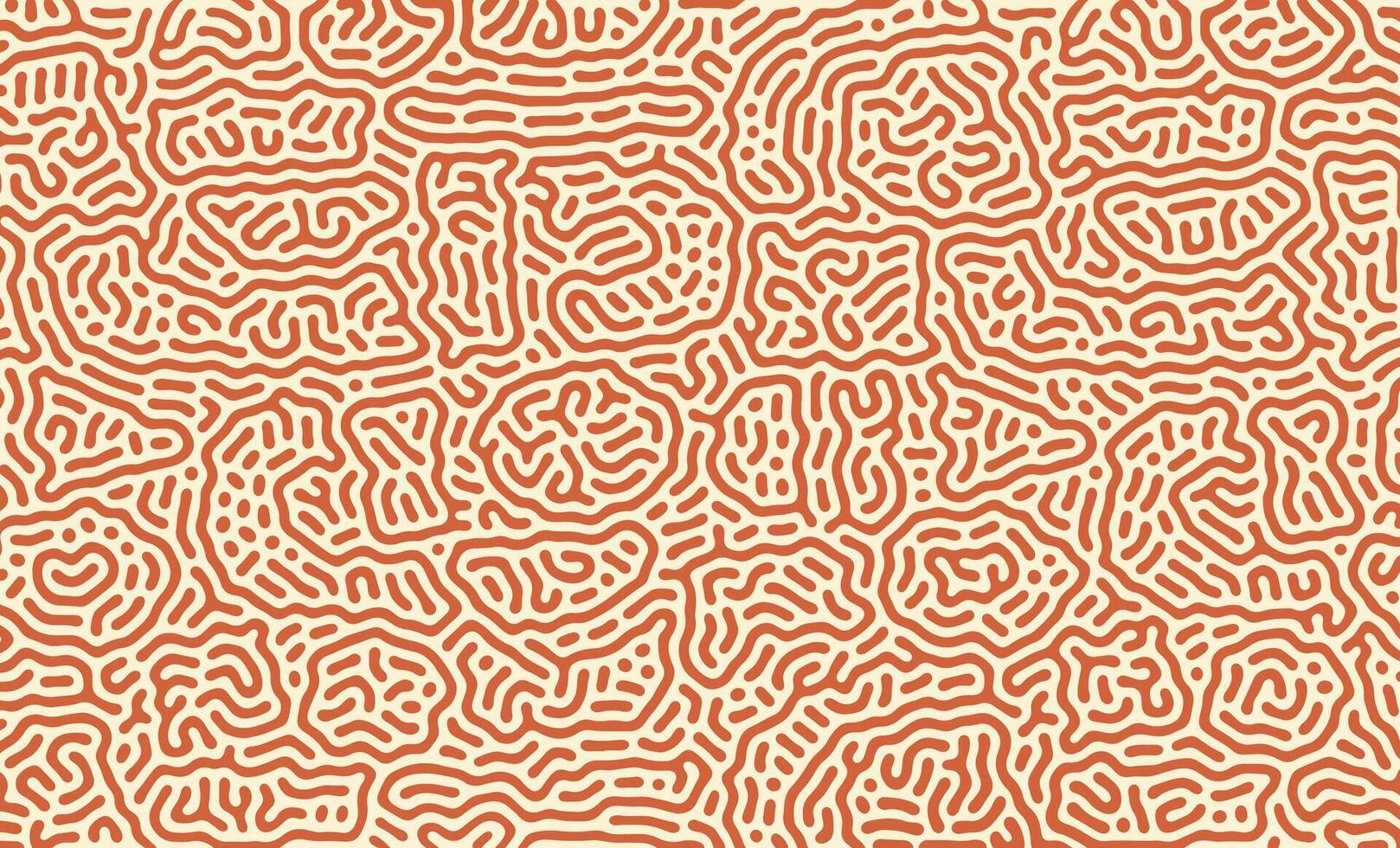 Orange turing lines organic shape patterns background design vector