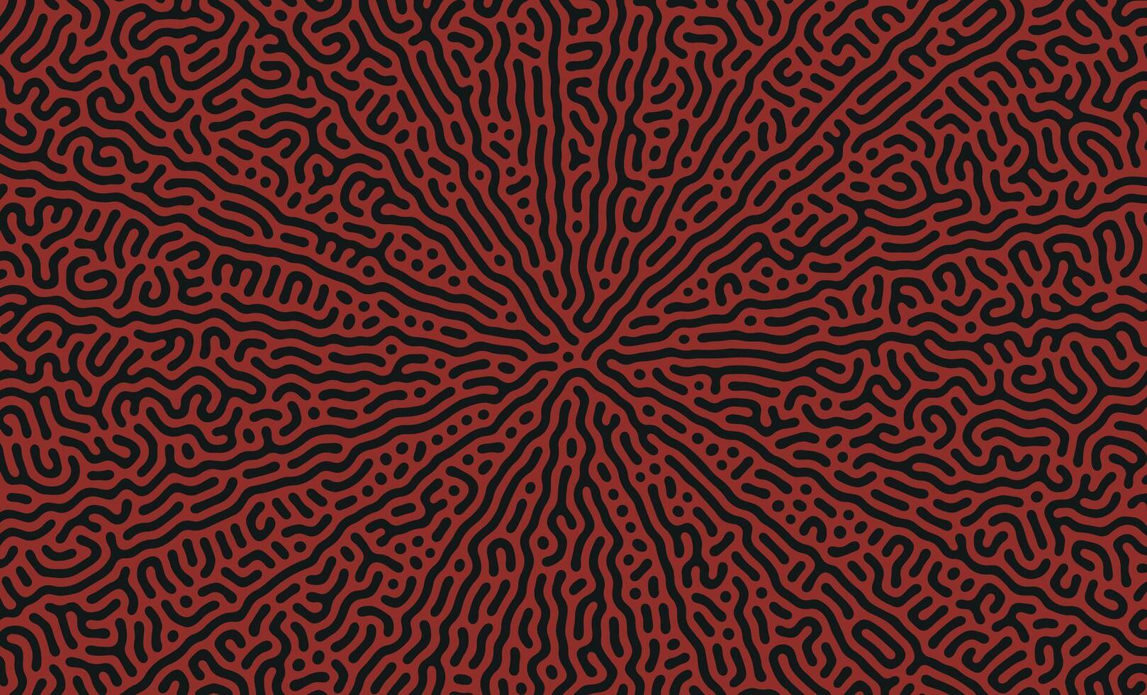 Red and Black turing pattern structure oraganic lines background vector