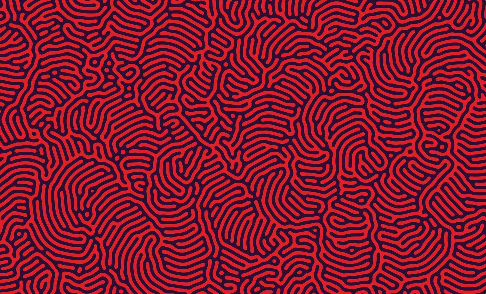 Black and red irregular organic lines turing pattern background design vector