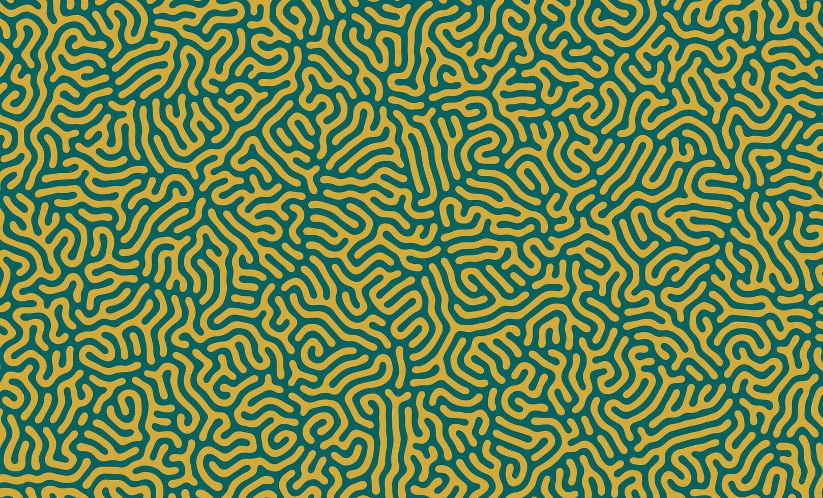 Yellow and green turing lines organic shape patterns background design vector