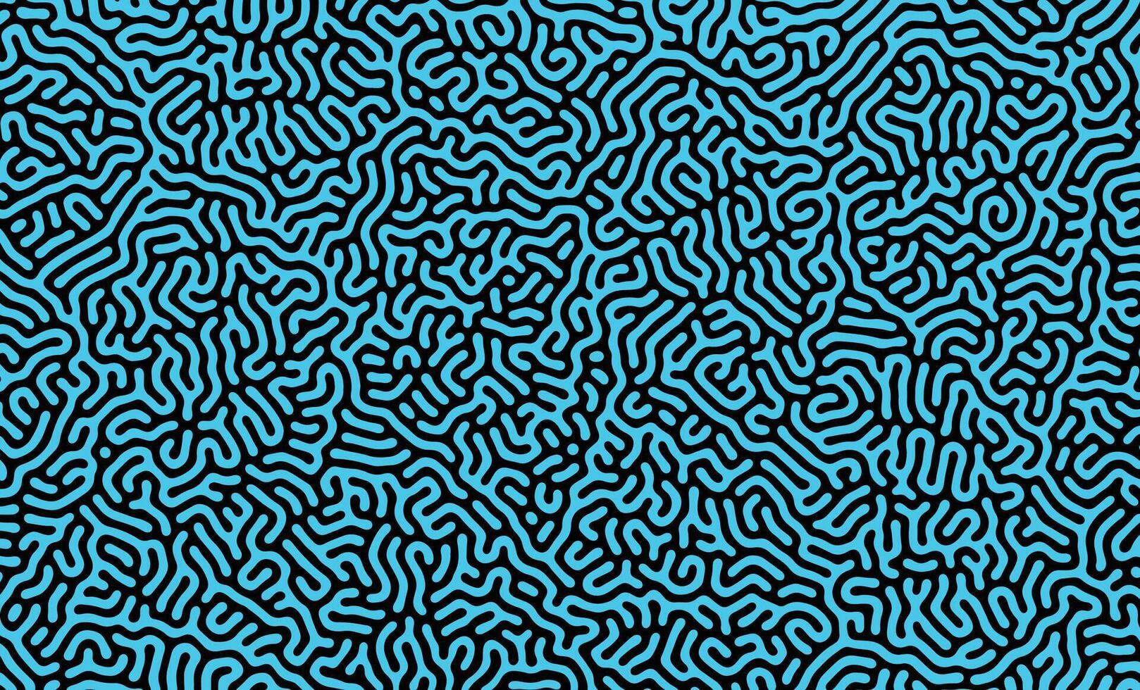 Black and Blue irregular organic lines turing pattern background design vector