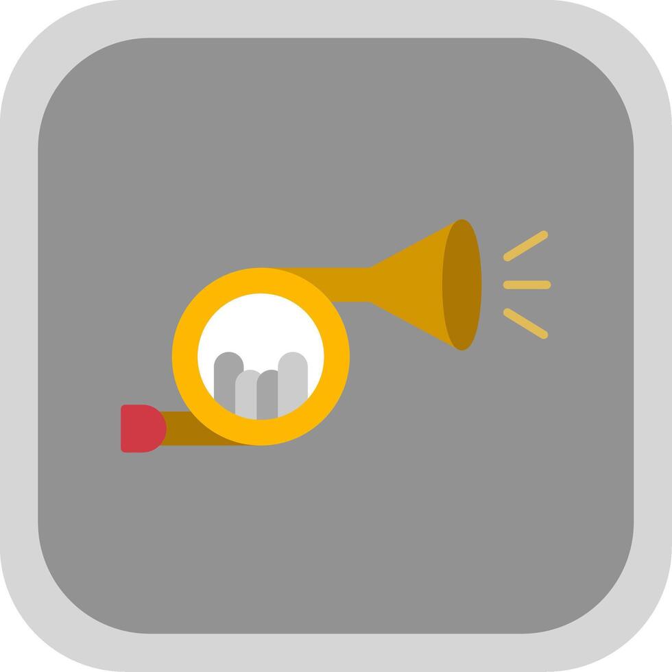 Horn Flat Round Corner Icon vector