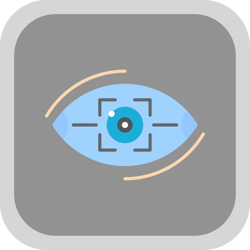 Vision Flat Round Corner Icon vector