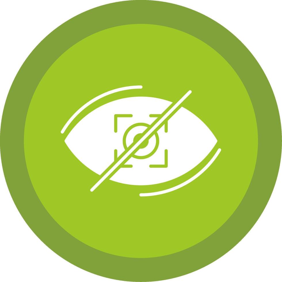 Visibility Off Glyph Multi Circle Icon vector